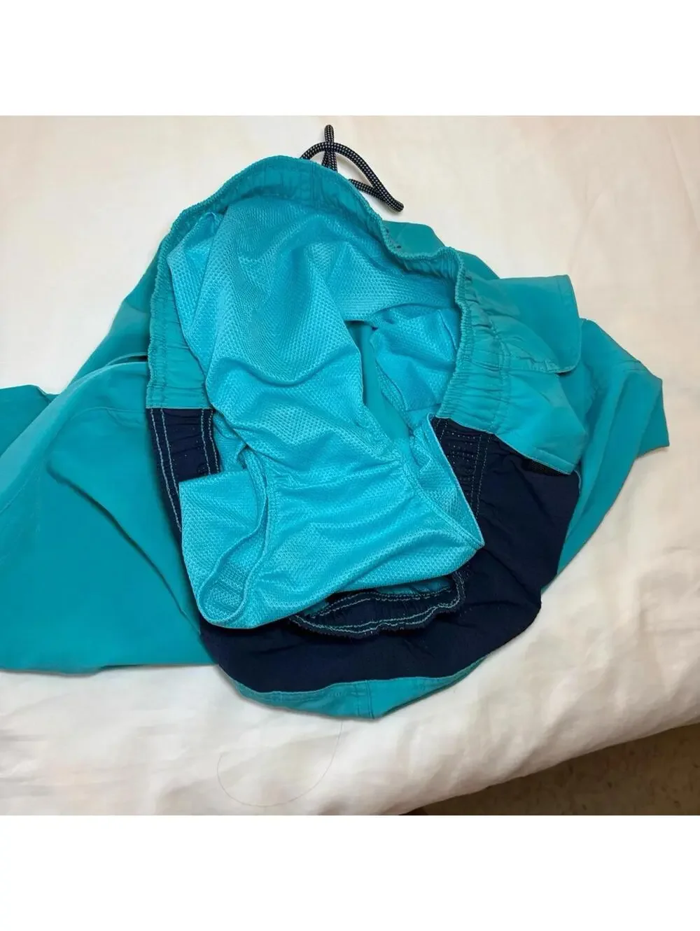 Nike Contend Volley Blue Green Mesh Lined Swim Short Large Men's